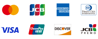 VISA、master card、JCB、AMERICAN EXPRESS、DinersClub、UnionPay、DISCOVER、JCBPREMO